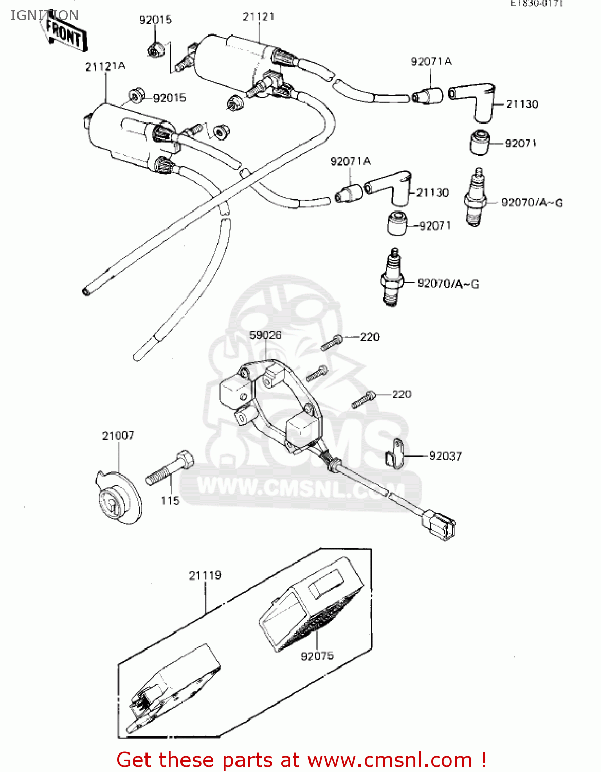 IGNITION ZX750E1 GPZ750  1984 USA CALIFORNIA CANADA