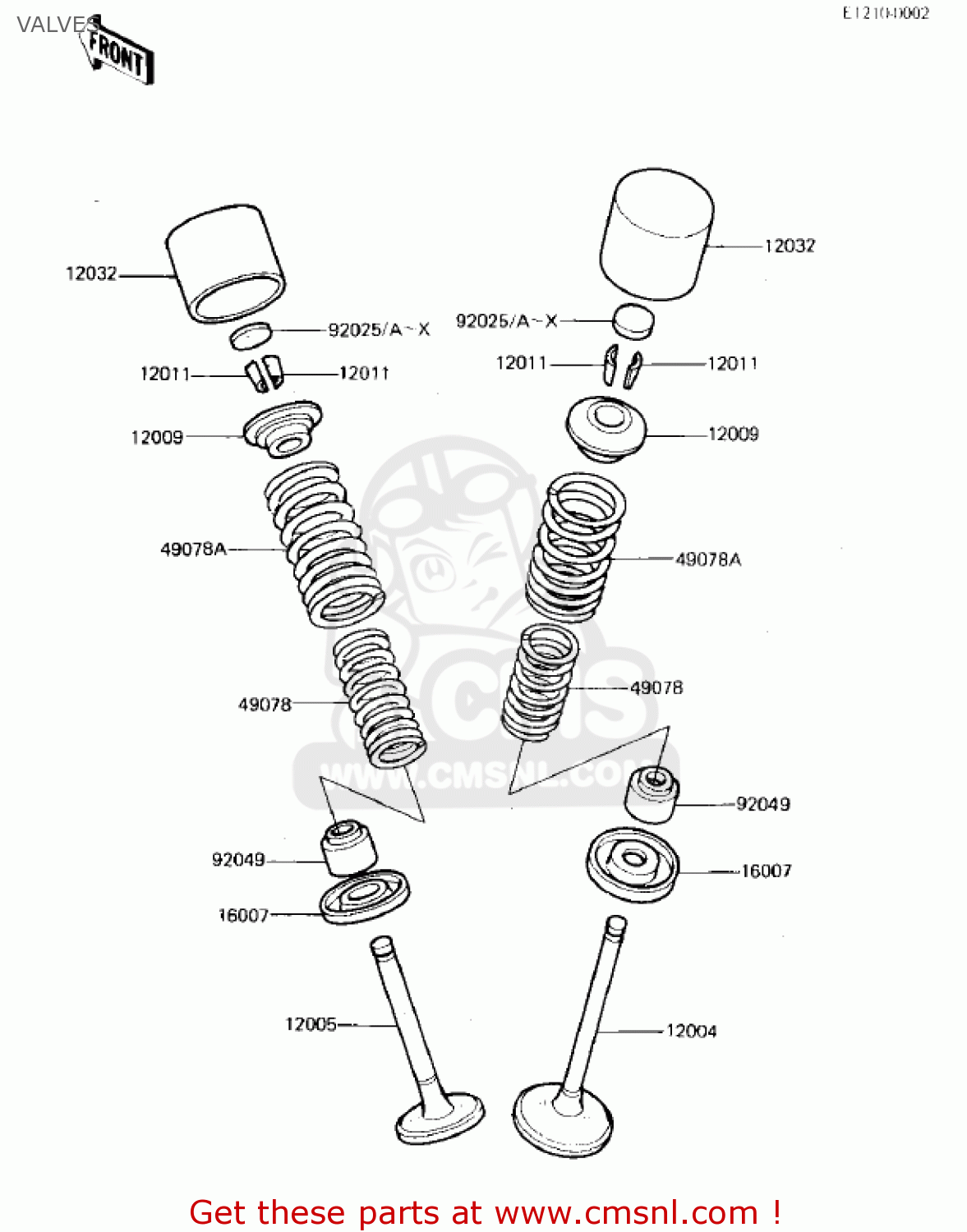 VALVES ZX750E1 GPZ750  1984 USA CALIFORNIA CANADA
