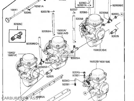 CARBURETOR ASSY - ZX750E1 GPZ750  1984 USA CALIFORNIA CANADA