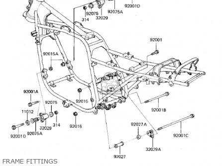FRAME FITTINGS - ZX750E1 GPZ750  1984 USA CALIFORNIA CANADA