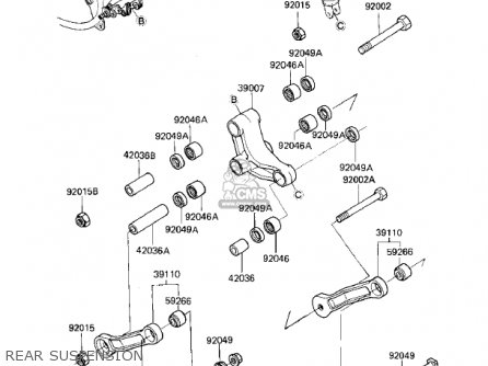 REAR SUSPENSION - ZX750E1 GPZ750  1984 USA CALIFORNIA CANADA