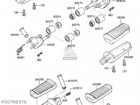 FOOTRESTS - ZX750E1 GPZ750  1984 USA CALIFORNIA CANADA