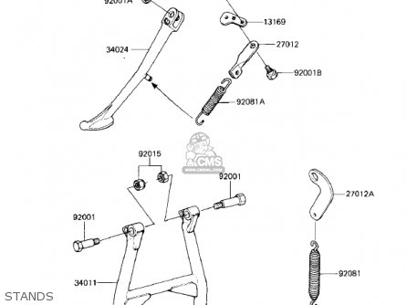 STANDS - ZX750E1 GPZ750  1984 USA CALIFORNIA CANADA