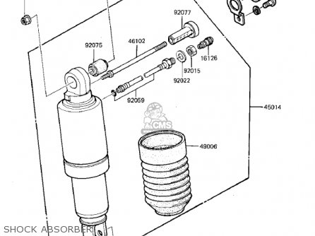 SHOCK ABSORBER - ZX750E1 GPZ750  1984 USA CALIFORNIA CANADA