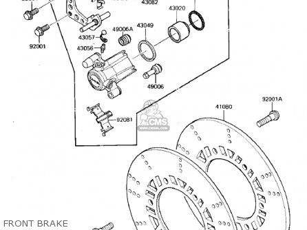 FRONT BRAKE - ZX750E1 GPZ750  1984 USA CALIFORNIA CANADA