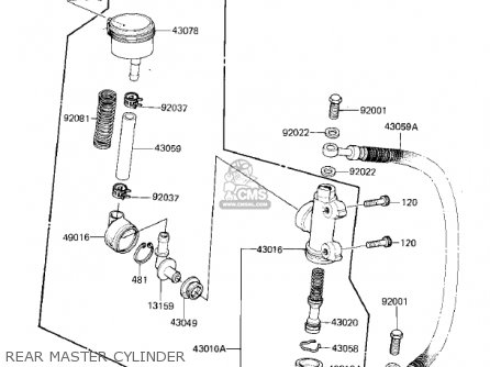 REAR MASTER CYLINDER - ZX750E1 GPZ750  1984 USA CALIFORNIA CANADA