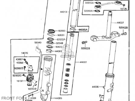 FRONT FORK - ZX750E1 GPZ750  1984 USA CALIFORNIA CANADA