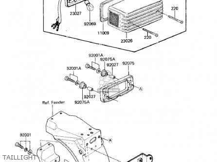 TAILLIGHT - ZX750E1 GPZ750  1984 USA CALIFORNIA CANADA