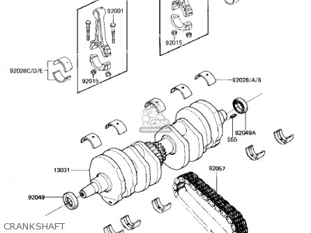 CRANKSHAFT - ZX750E1 GPZ750  1984 USA CALIFORNIA CANADA