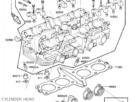 CYLINDER HEAD - ZX750E1 GPZ750  1984 USA CALIFORNIA CANADA