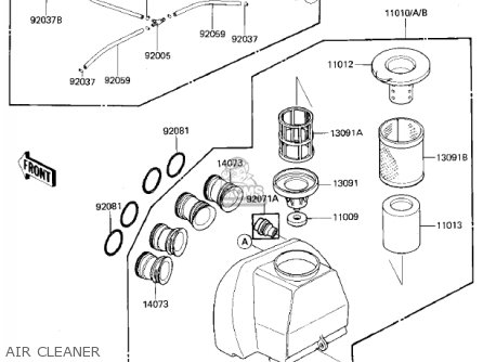 AIR CLEANER - ZX750E1 GPZ750  1984 USA CALIFORNIA CANADA