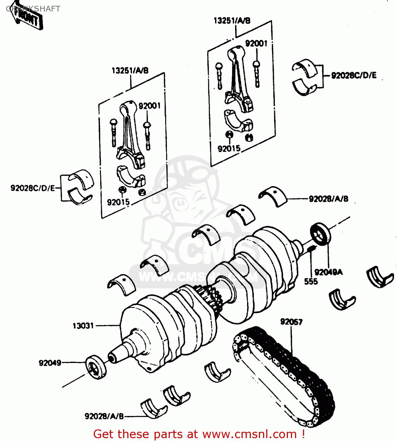 CRANKSHAFT ZX750E2 1985 EUROPE UK FR FU GR IT NR SD