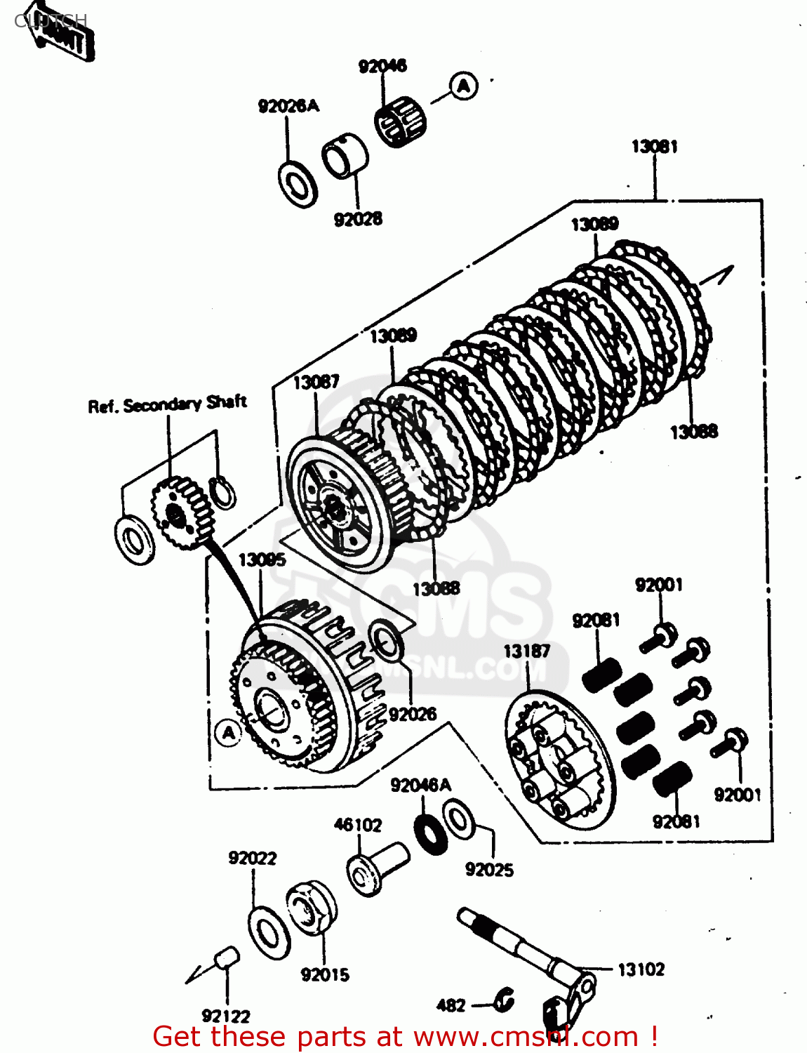 CLUTCH ZX750E2 1985 EUROPE UK FR FU GR IT NR SD