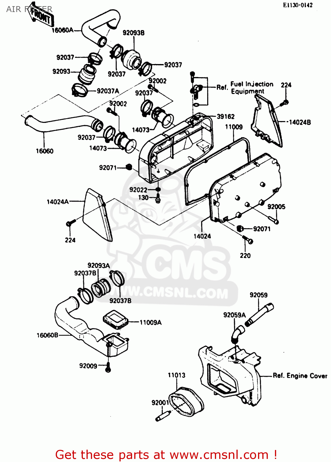 AIR FILTER ZX750E2 1985 EUROPE UK FR FU GR IT NR SD