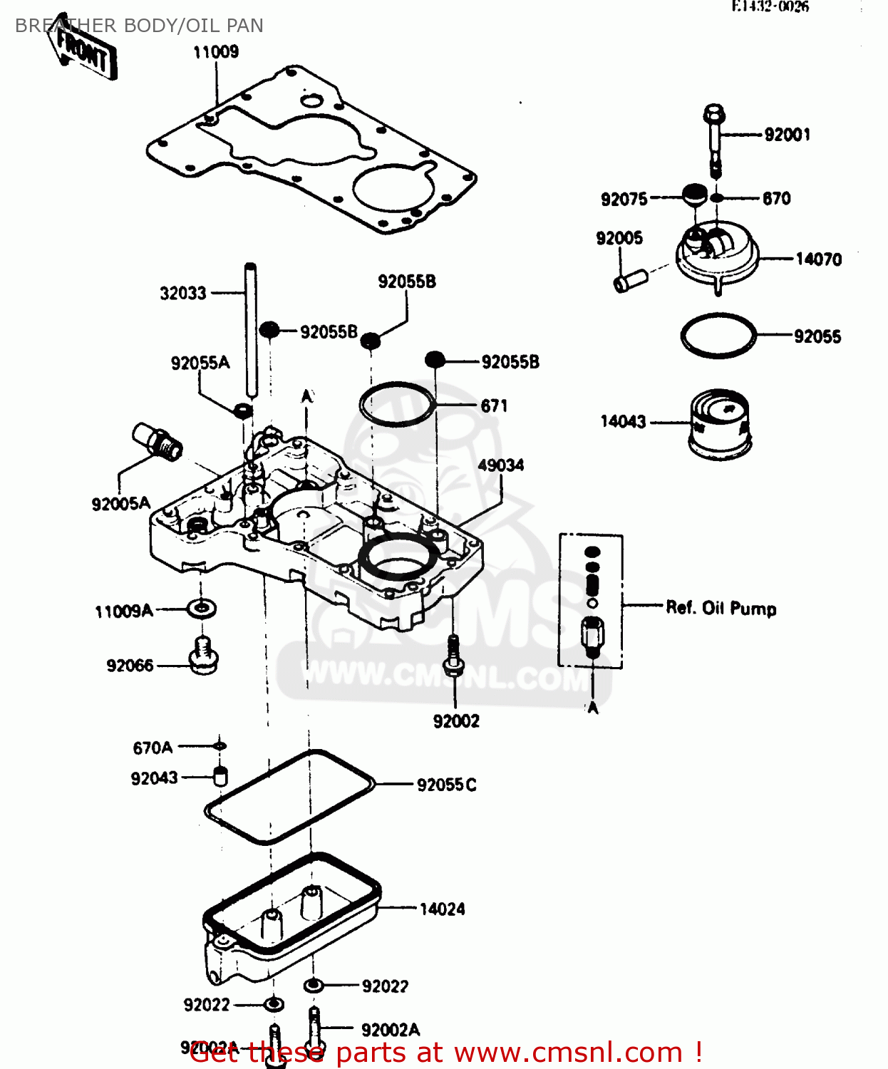 BREATHER BODY/OIL PAN ZX750E2 1985 EUROPE UK FR FU GR IT NR SD