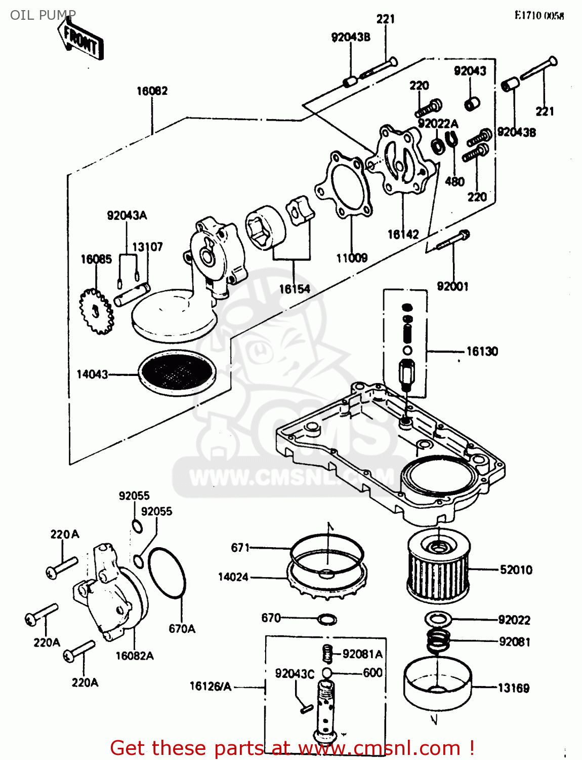 OIL PUMP ZX750E2 1985 EUROPE UK FR FU GR IT NR SD