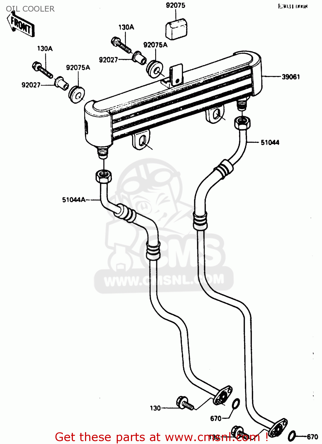 OIL COOLER ZX750E2 1985 EUROPE UK FR FU GR IT NR SD