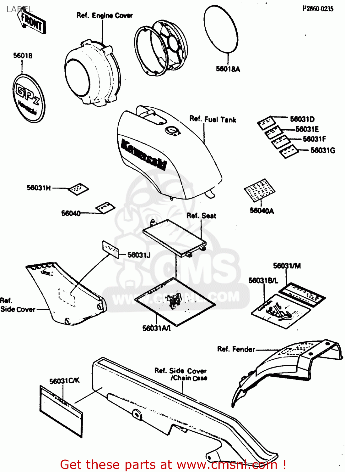LABEL ZX750E2 1985 EUROPE UK FR FU GR IT NR SD