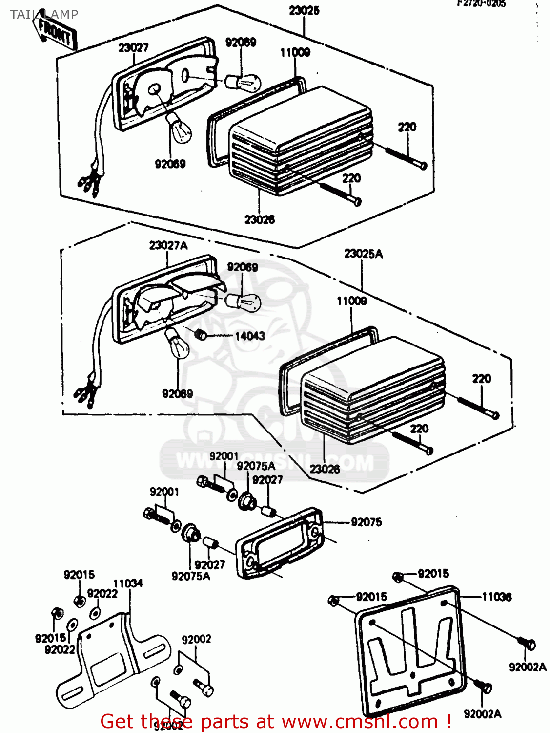 TAIL LAMP ZX750E2 1985 EUROPE UK FR FU GR IT NR SD