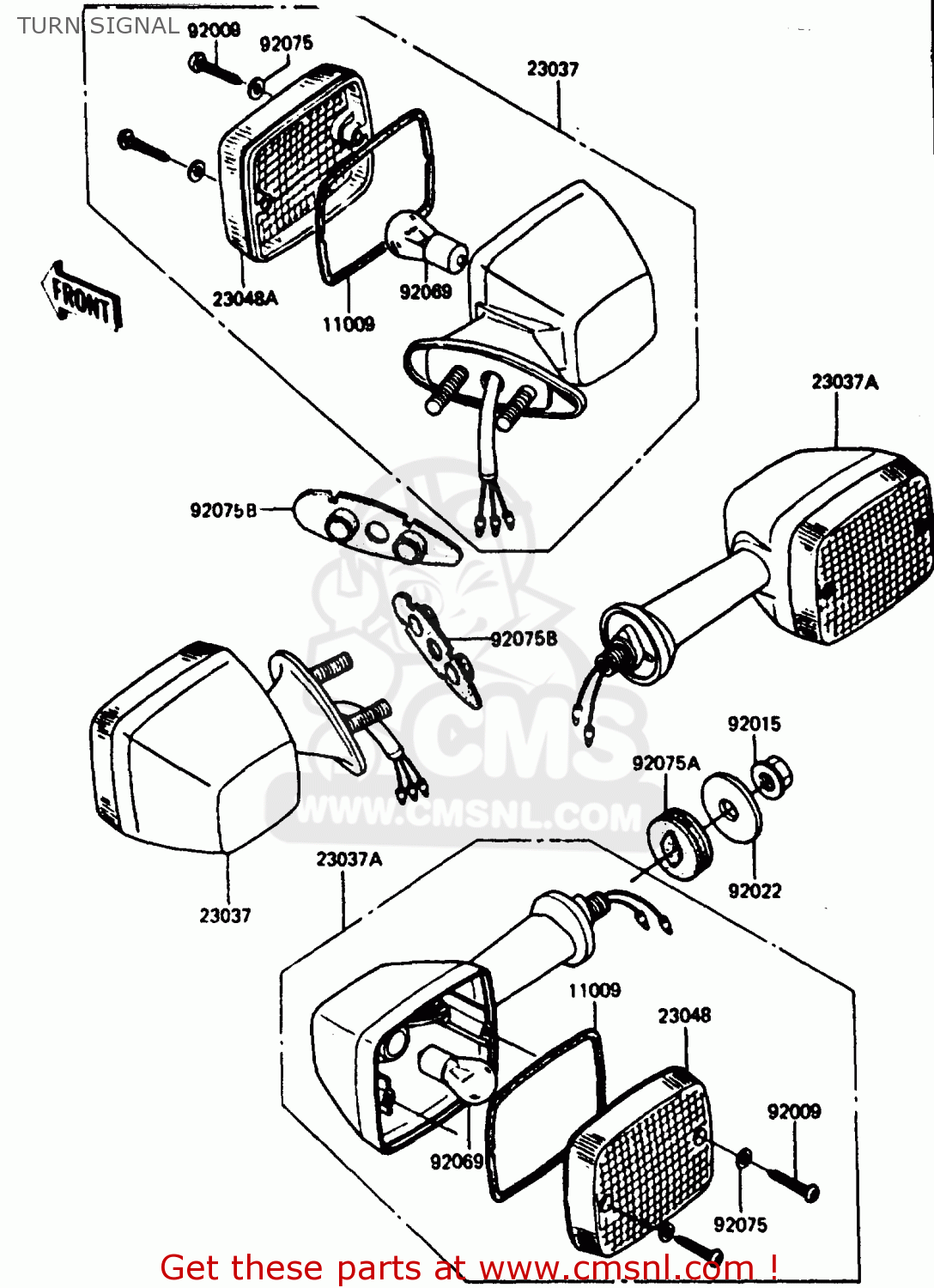 TURN SIGNAL ZX750E2 1985 EUROPE UK FR FU GR IT NR SD