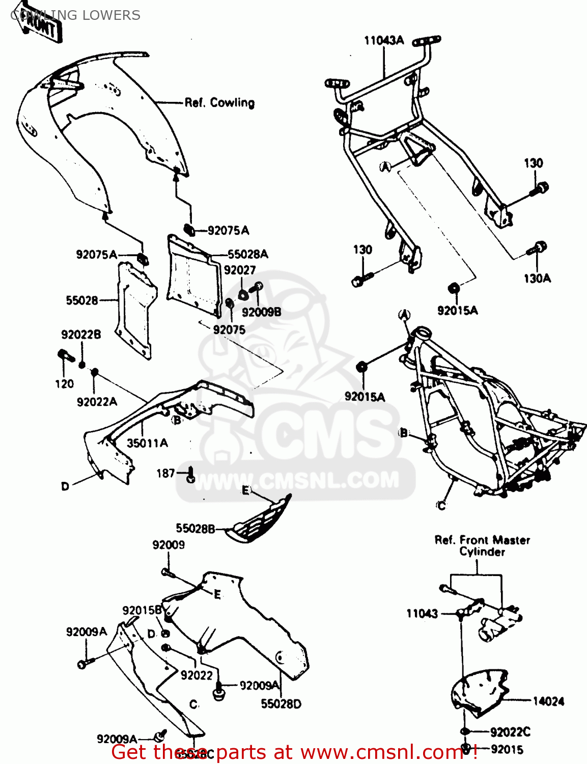 COWLING LOWERS ZX750E2 1985 EUROPE UK FR FU GR IT NR SD