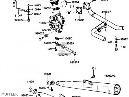 MUFFLER - ZX750E2 1985 EUROPE UK FR FU GR IT NR SD