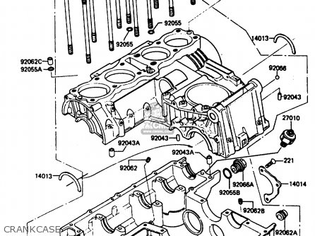 CRANKCASE - ZX750E2 1985 EUROPE UK FR FU GR IT NR SD