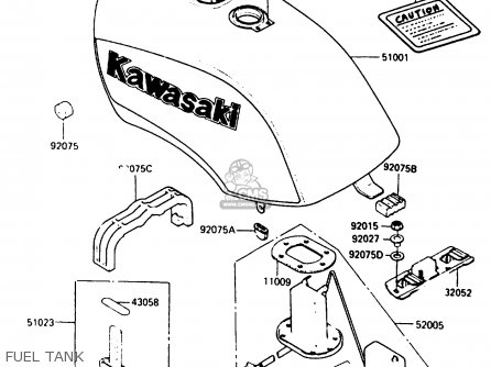 FUEL TANK - ZX750E2 1985 EUROPE UK FR FU GR IT NR SD