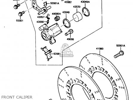 FRONT CALIPER - ZX750E2 1985 EUROPE UK FR FU GR IT NR SD