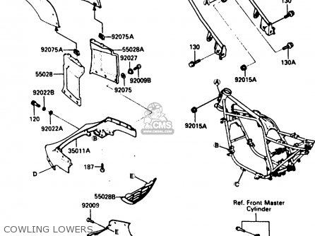COWLING LOWERS - ZX750E2 1985 EUROPE UK FR FU GR IT NR SD