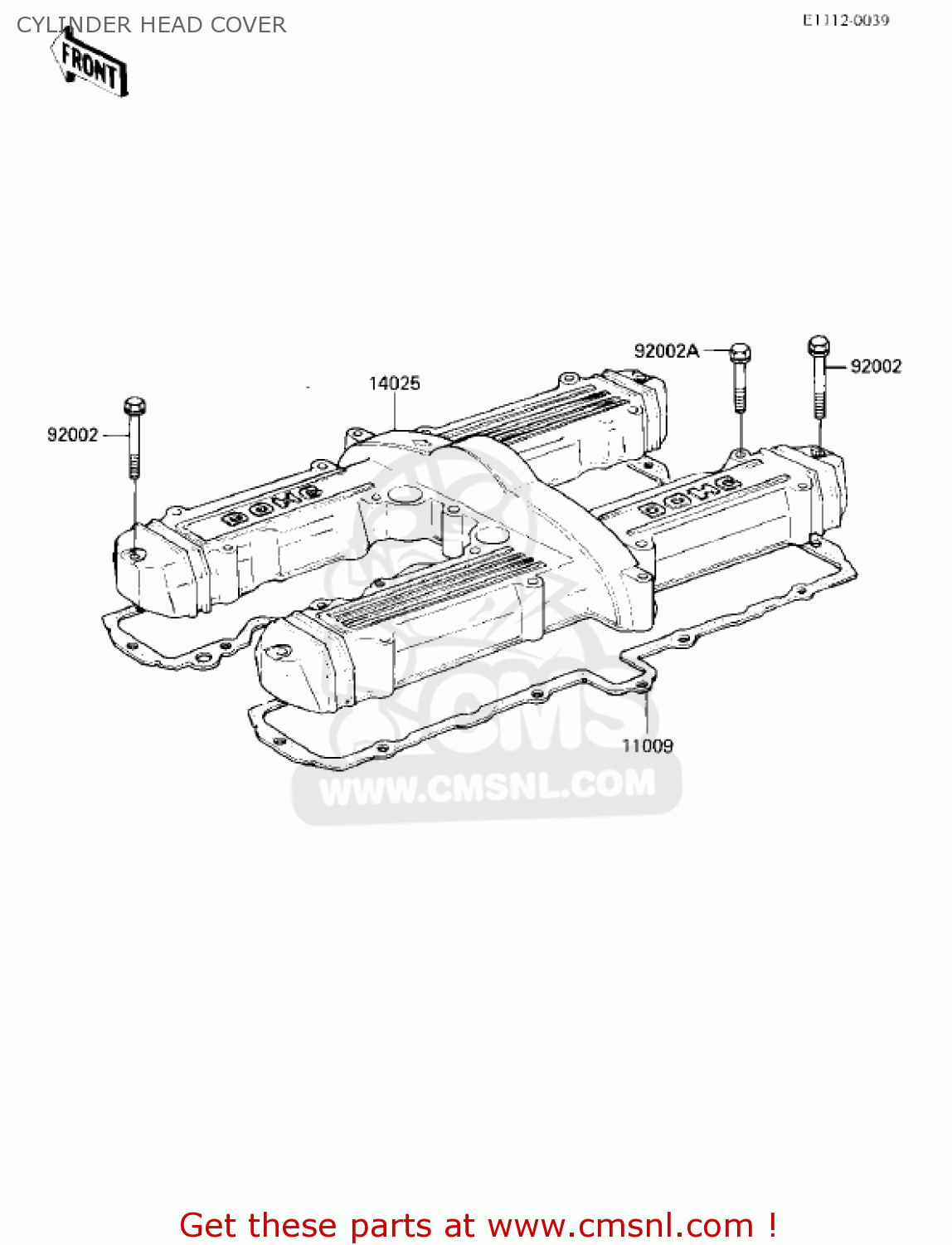 CYLINDER HEAD COVER ZX750E2 GPZ750 TURBO 1985 USA CALIFORNIA CANADA