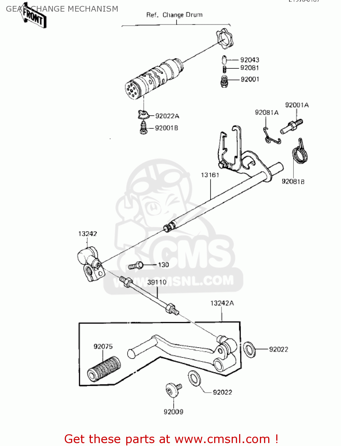 GEAR CHANGE MECHANISM ZX750E2 GPZ750 TURBO 1985 USA CALIFORNIA CANADA