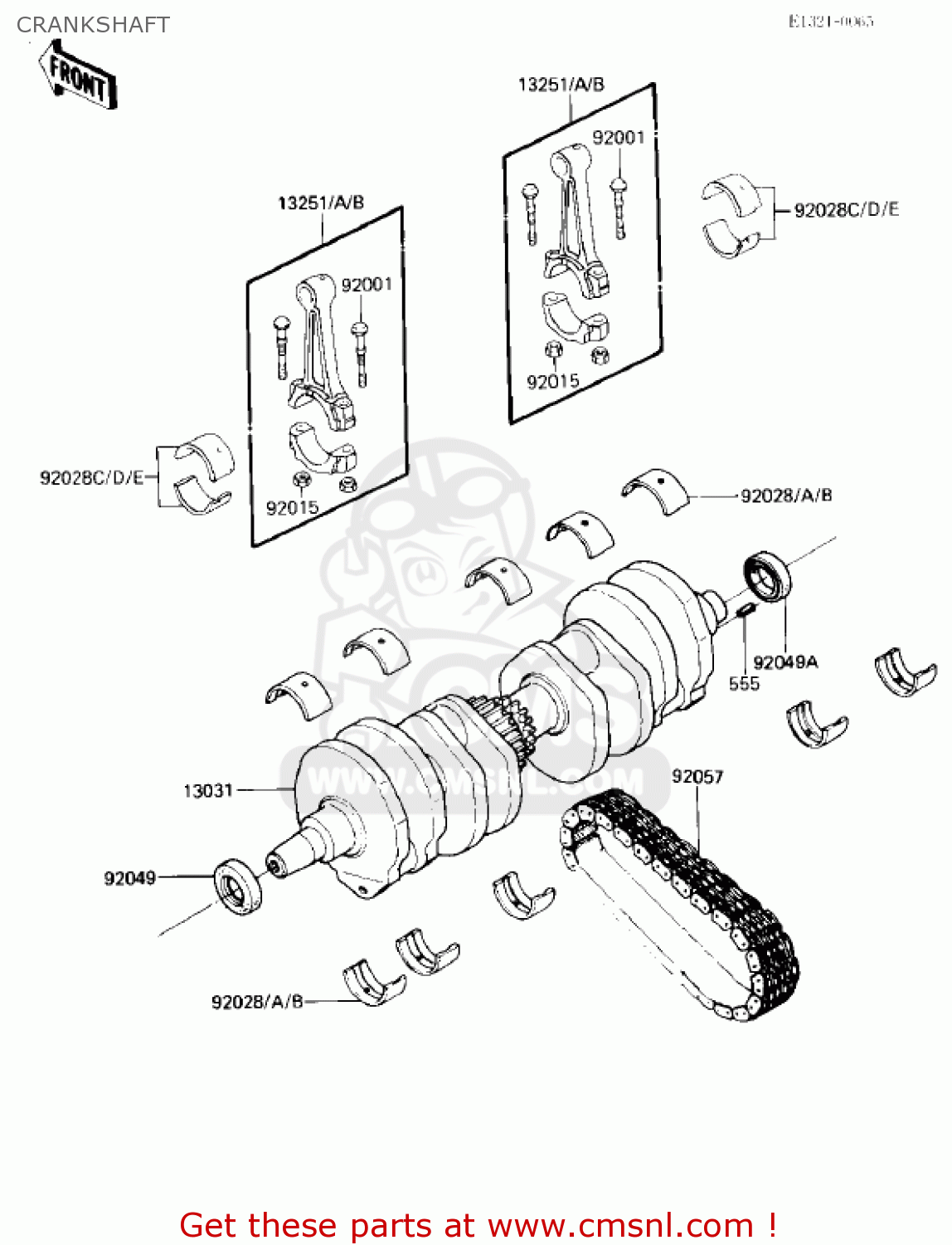 CRANKSHAFT ZX750E2 GPZ750 TURBO 1985 USA CALIFORNIA CANADA