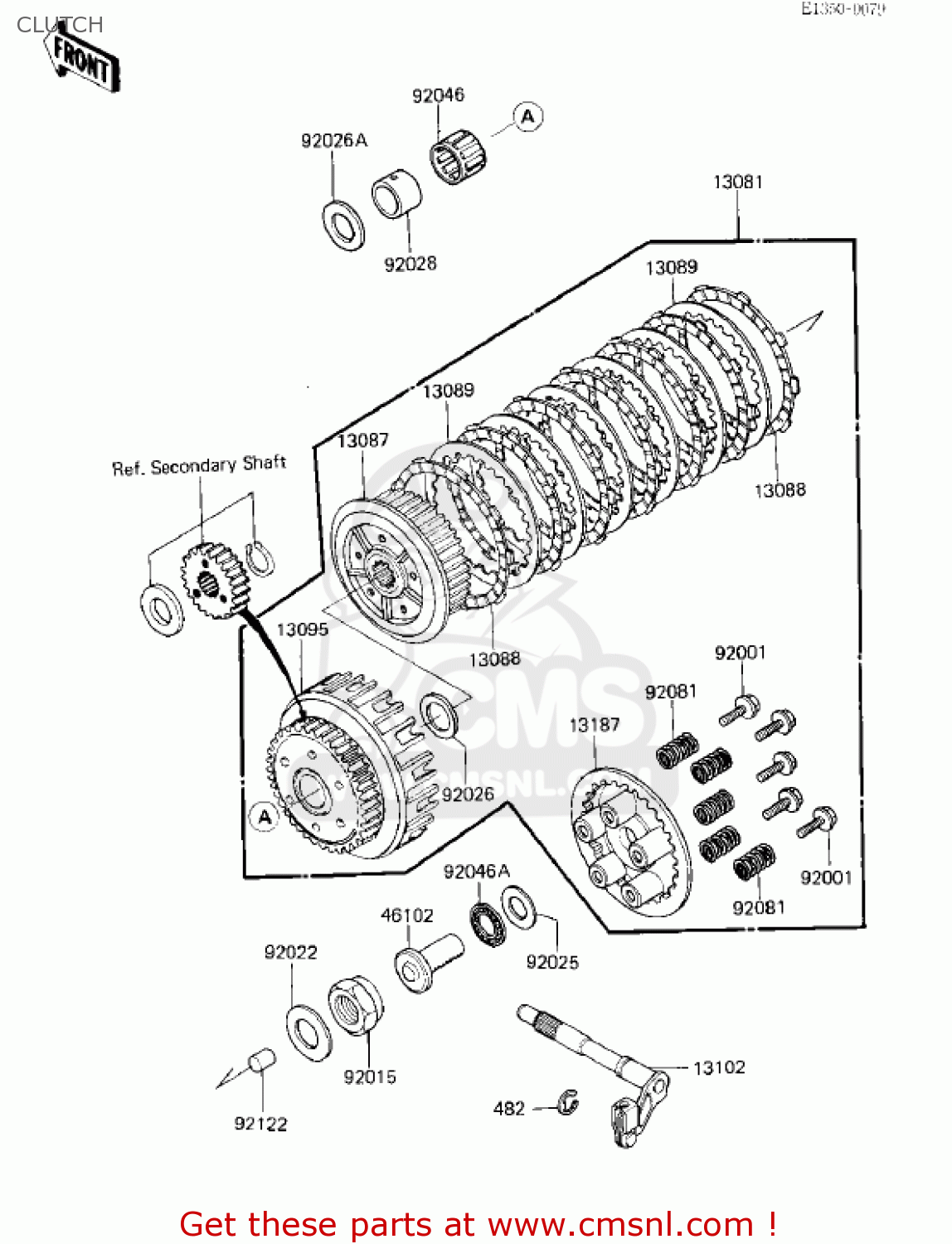CLUTCH ZX750E2 GPZ750 TURBO 1985 USA CALIFORNIA CANADA