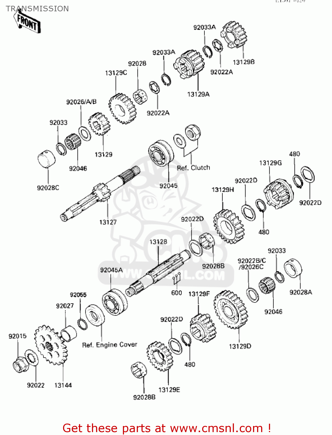 TRANSMISSION ZX750E2 GPZ750 TURBO 1985 USA CALIFORNIA CANADA