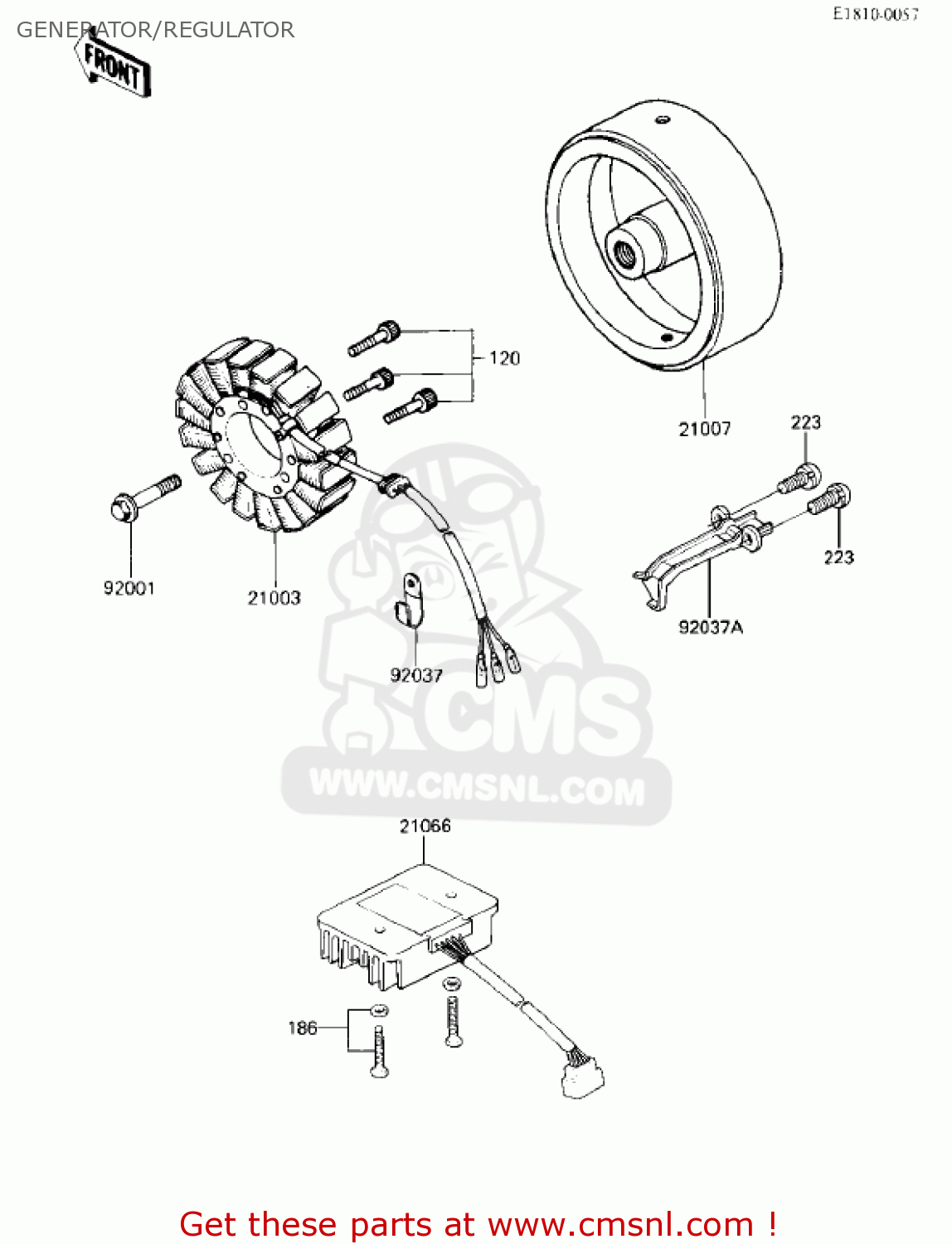 GENERATOR/REGULATOR ZX750E2 GPZ750 TURBO 1985 USA CALIFORNIA CANADA