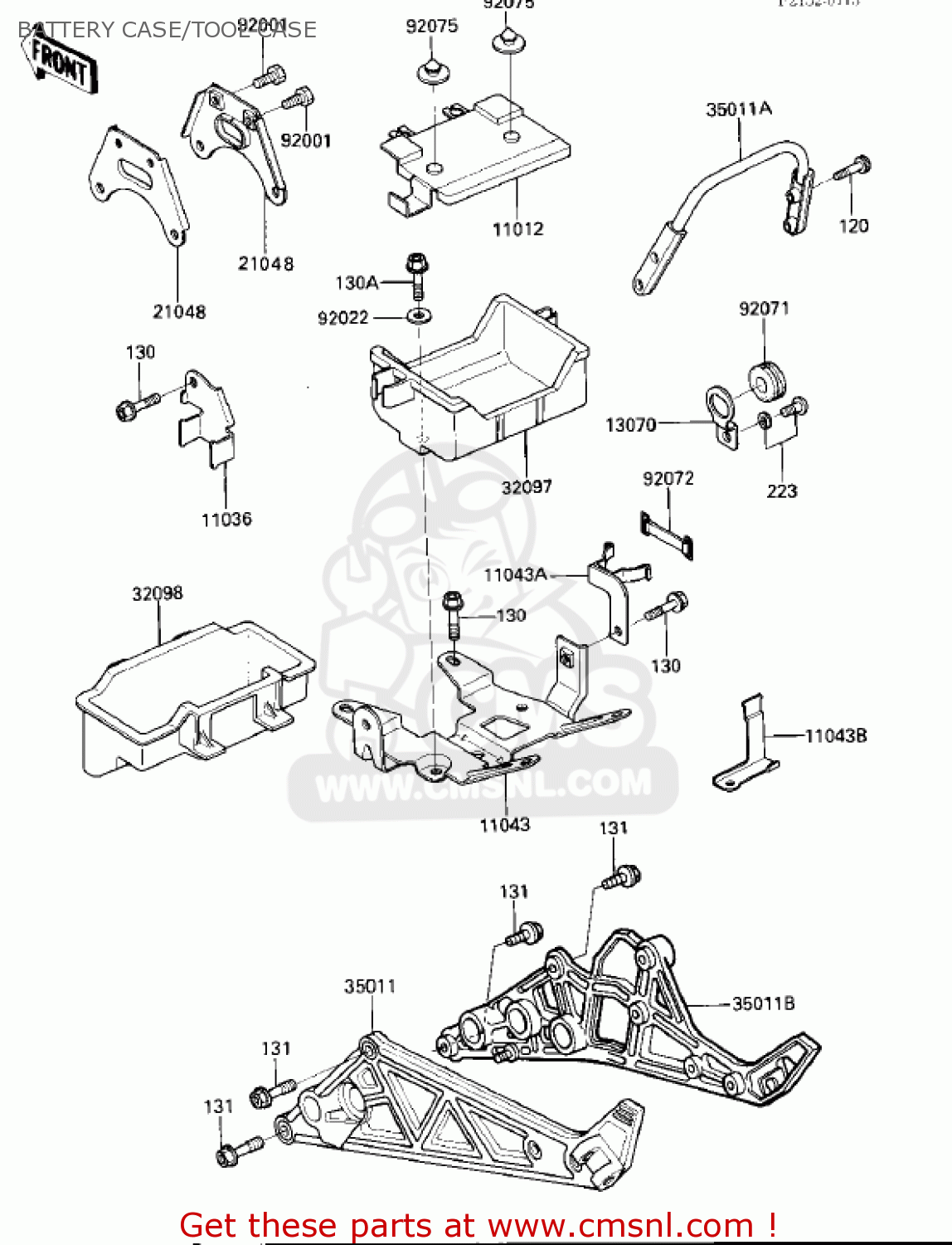 BATTERY CASE/TOOL CASE ZX750E2 GPZ750 TURBO 1985 USA CALIFORNIA CANADA