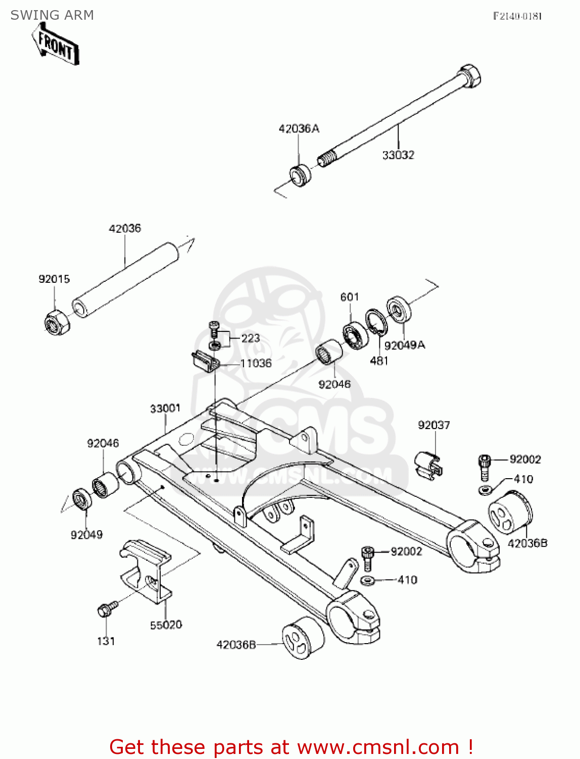 SWING ARM ZX750E2 GPZ750 TURBO 1985 USA CALIFORNIA CANADA