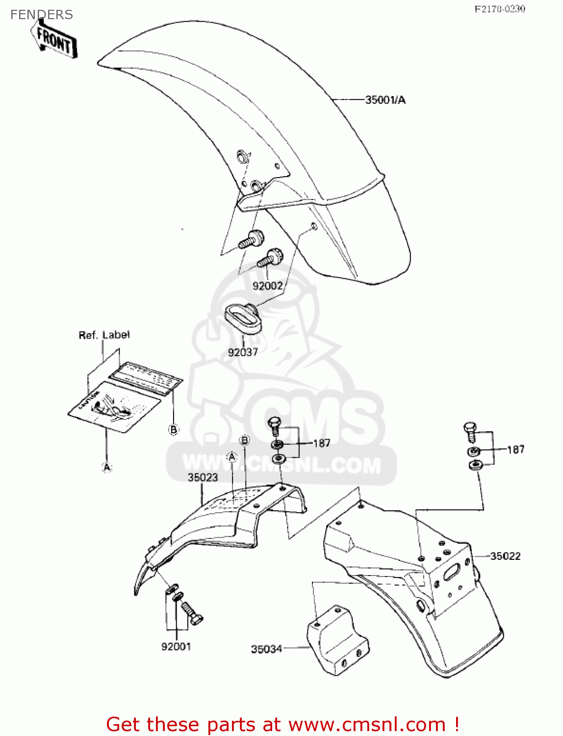 FENDERS ZX750E2 GPZ750 TURBO 1985 USA CALIFORNIA CANADA