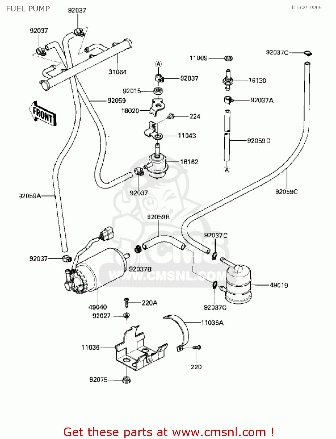 FUEL PUMP ZX750E2 GPZ750 TURBO 1985 USA CALIFORNIA CANADA