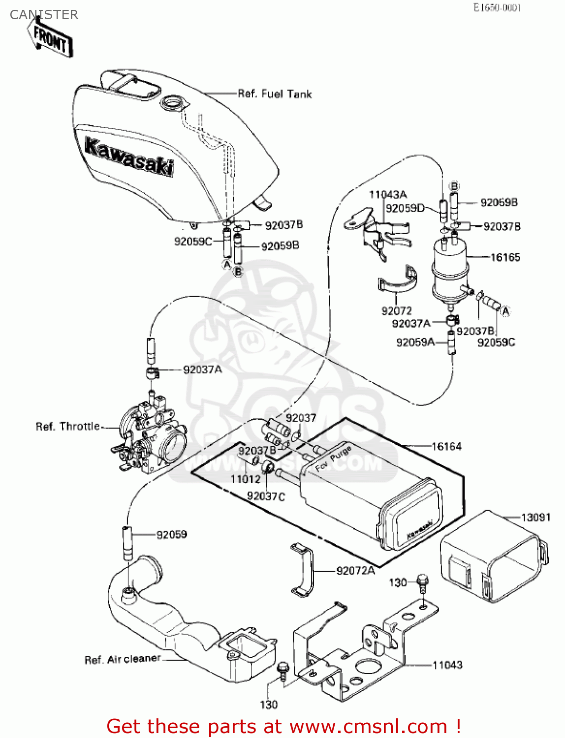 CANISTER ZX750E2 GPZ750 TURBO 1985 USA CALIFORNIA CANADA