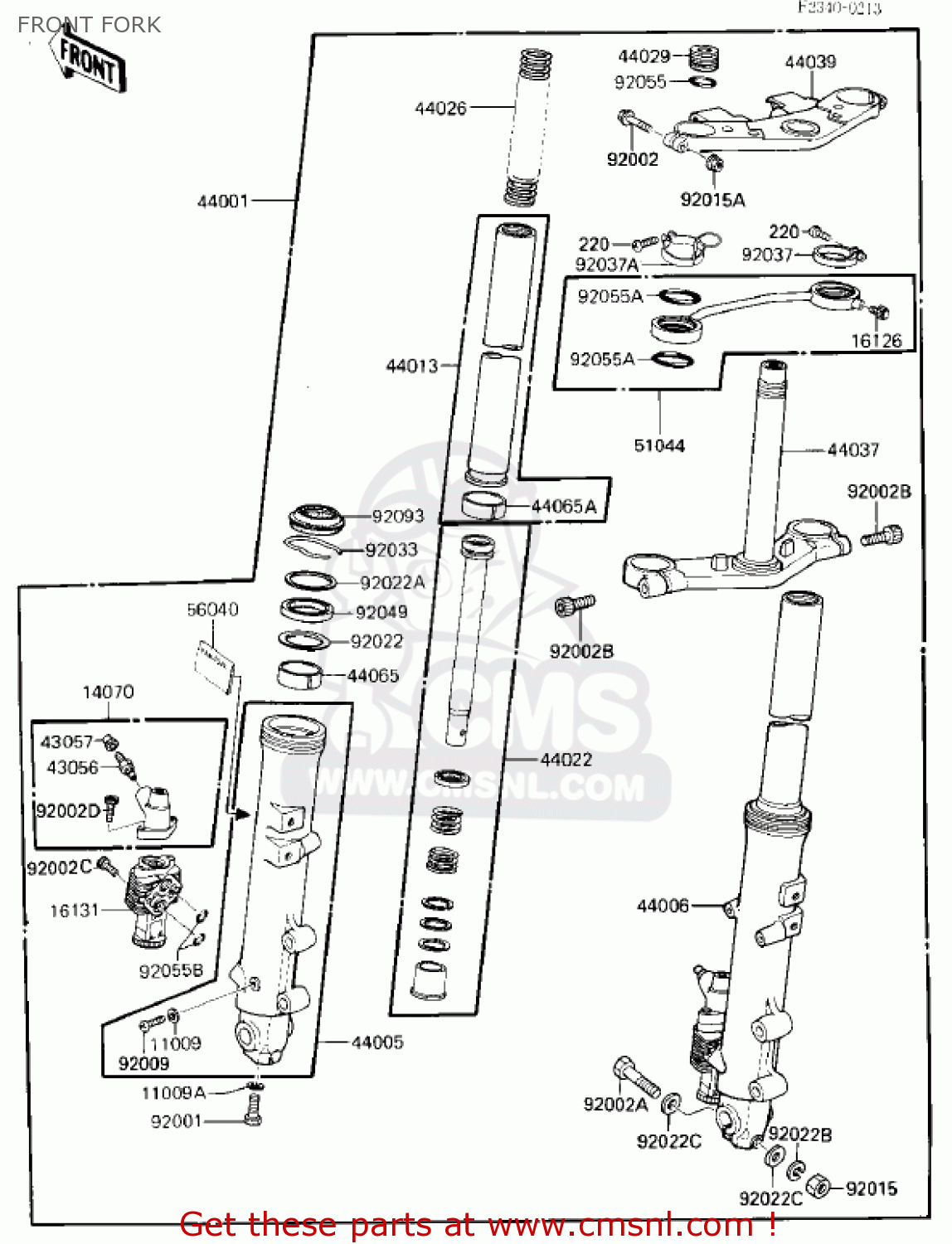 FRONT FORK ZX750E2 GPZ750 TURBO 1985 USA CALIFORNIA CANADA