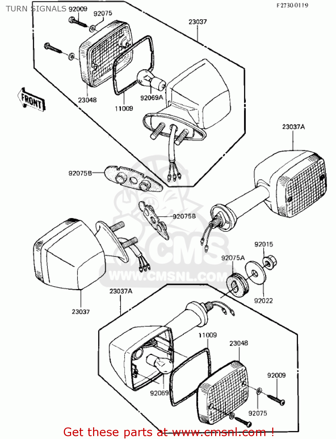 TURN SIGNALS ZX750E2 GPZ750 TURBO 1985 USA CALIFORNIA CANADA