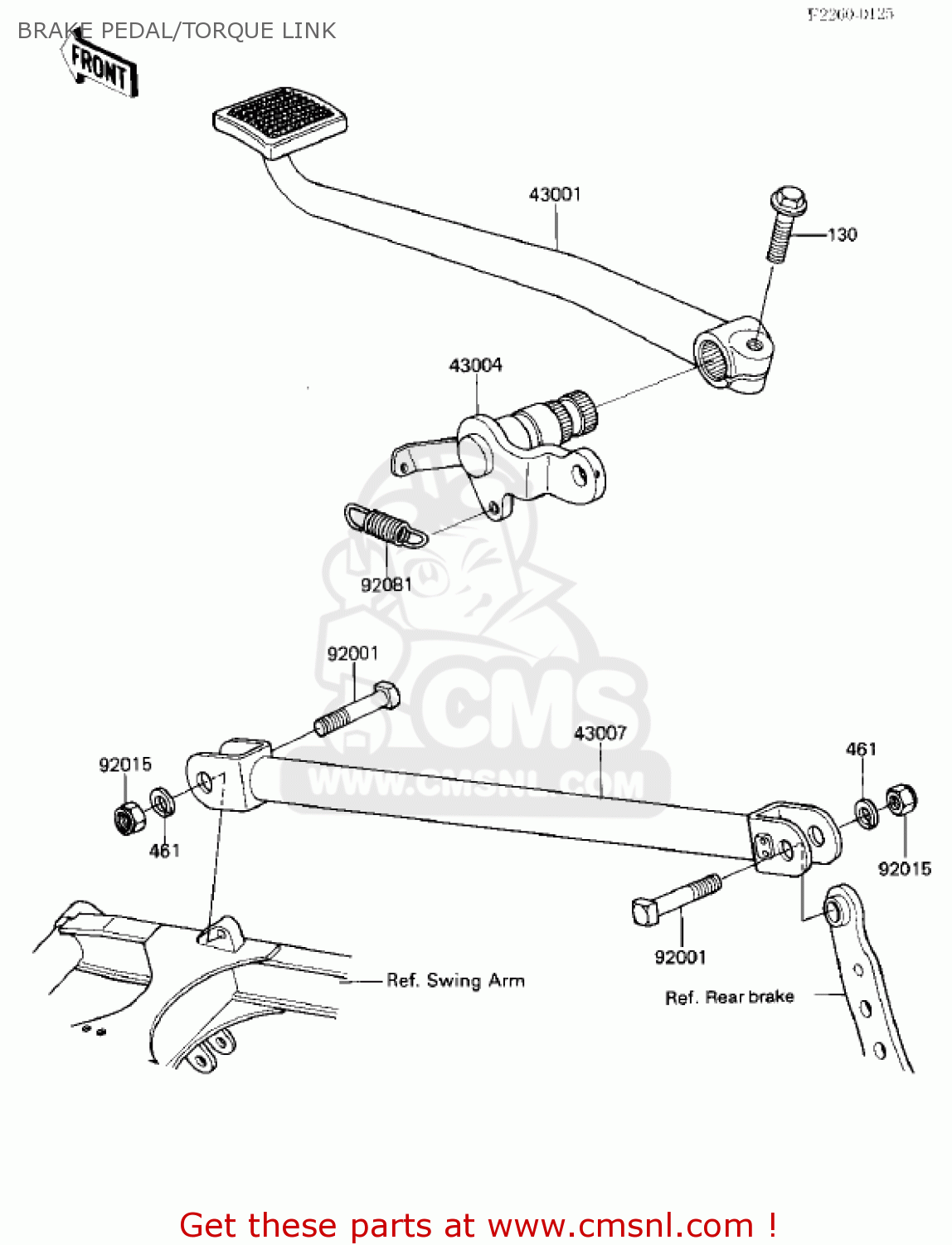 BRAKE PEDAL/TORQUE LINK ZX750E2 GPZ750 TURBO 1985 USA CALIFORNIA CANADA