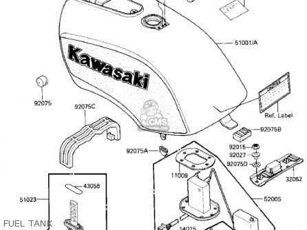 FUEL TANK - ZX750E2 GPZ750 TURBO 1985 USA CALIFORNIA CANADA
