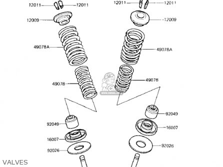 VALVES - ZX750E2 GPZ750 TURBO 1985 USA CALIFORNIA CANADA
