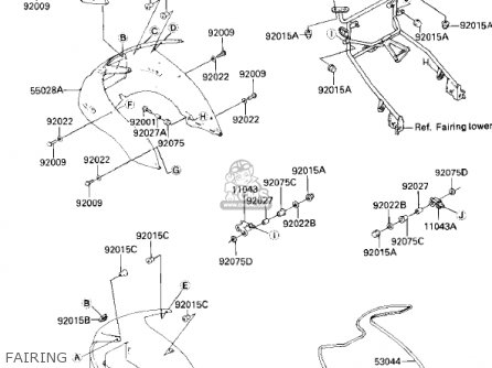 FAIRING - ZX750E2 GPZ750 TURBO 1985 USA CALIFORNIA CANADA