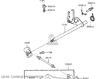GEAR CHANGE MECHANISM - ZX750E2 GPZ750 TURBO 1985 USA CALIFORNIA CANADA