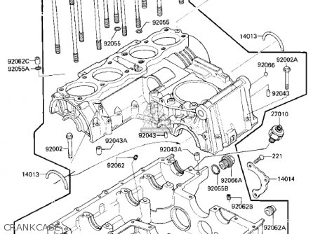 CRANKCASE - ZX750E2 GPZ750 TURBO 1985 USA CALIFORNIA CANADA