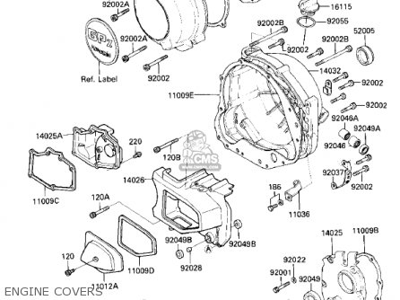ENGINE COVERS - ZX750E2 GPZ750 TURBO 1985 USA CALIFORNIA CANADA